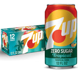 7UP Tropical Zero Sugar Soda, 12 fl oz cans, 12 pack