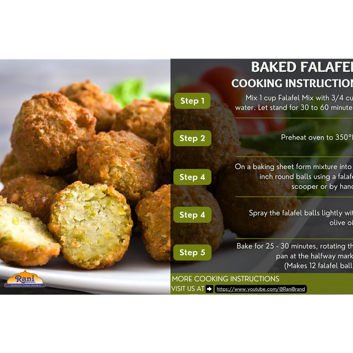 Rani Falafex Mix (Chickpeas & Spices Blend for Falafel) 20oz (1.25lbs) 567g PET Jar ~ Gluten Friendly | NON-GMO | Kosher | Product of USA