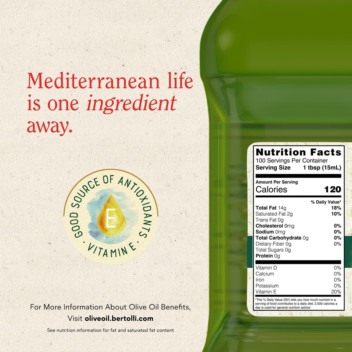 Bertolli Extra Virgin Olive Oil, Rich Taste, 50.7 fl oz