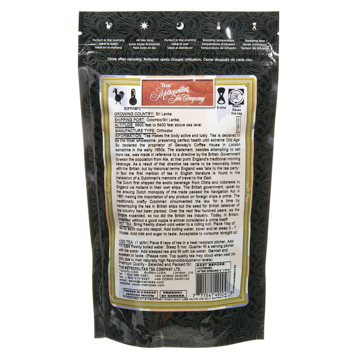 Metropolitan Tea Discovery Loose Tea Pack, English Breakfast English Favorite, 100gm