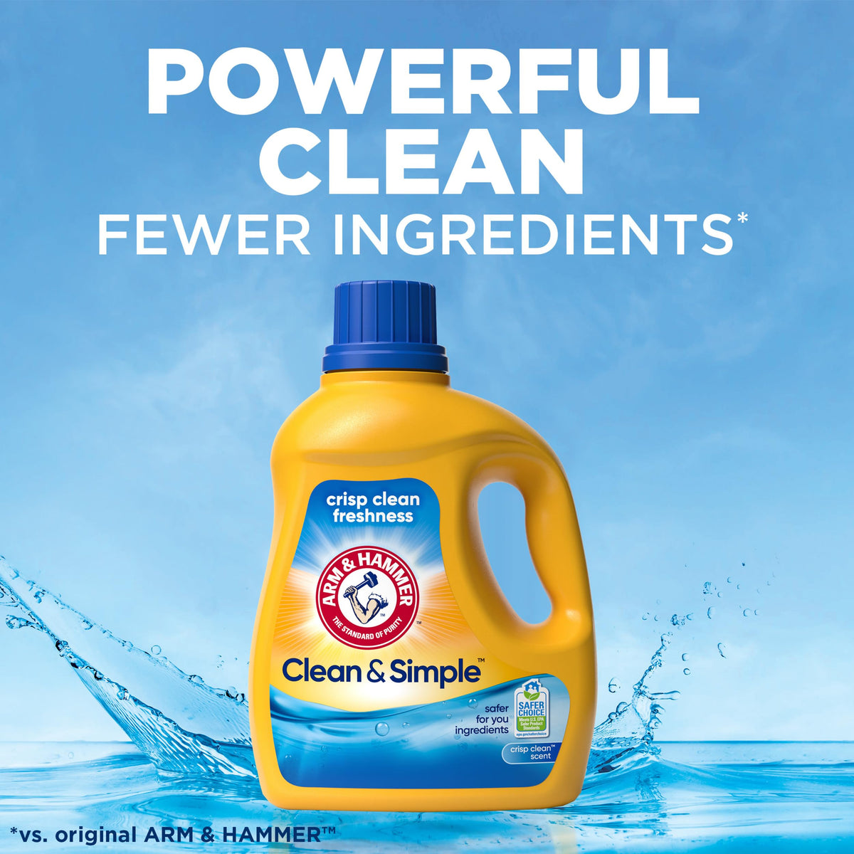 ARM & HAMMER Clean & Simple, 77 Loads Liquid Laundry Detergent, 100.5 Fl oz