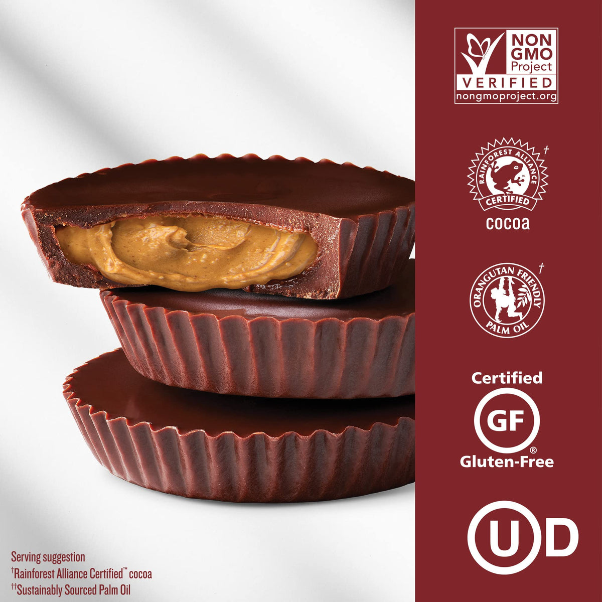 JUSTIN'S Organic Dark Chocolate Peanut Butter Cups, 12 Pack (2 cups each)