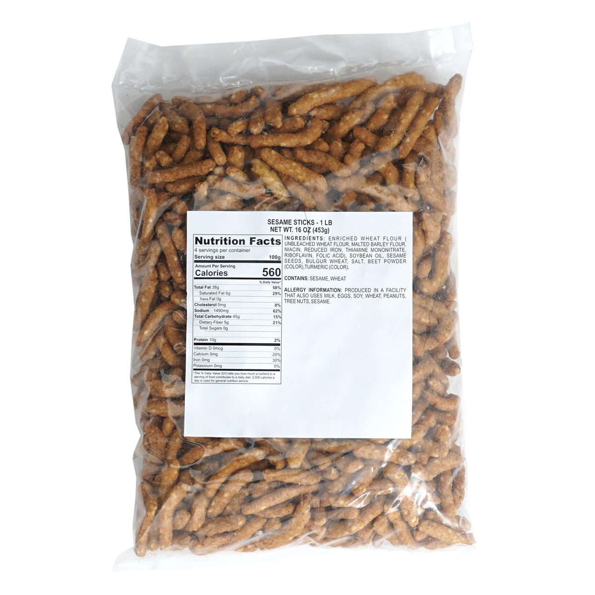 Sesame Sticks, 1 Pound Bag Fresh Sesame Sticks Snacks, The Hampton Popcorn & Candy Company