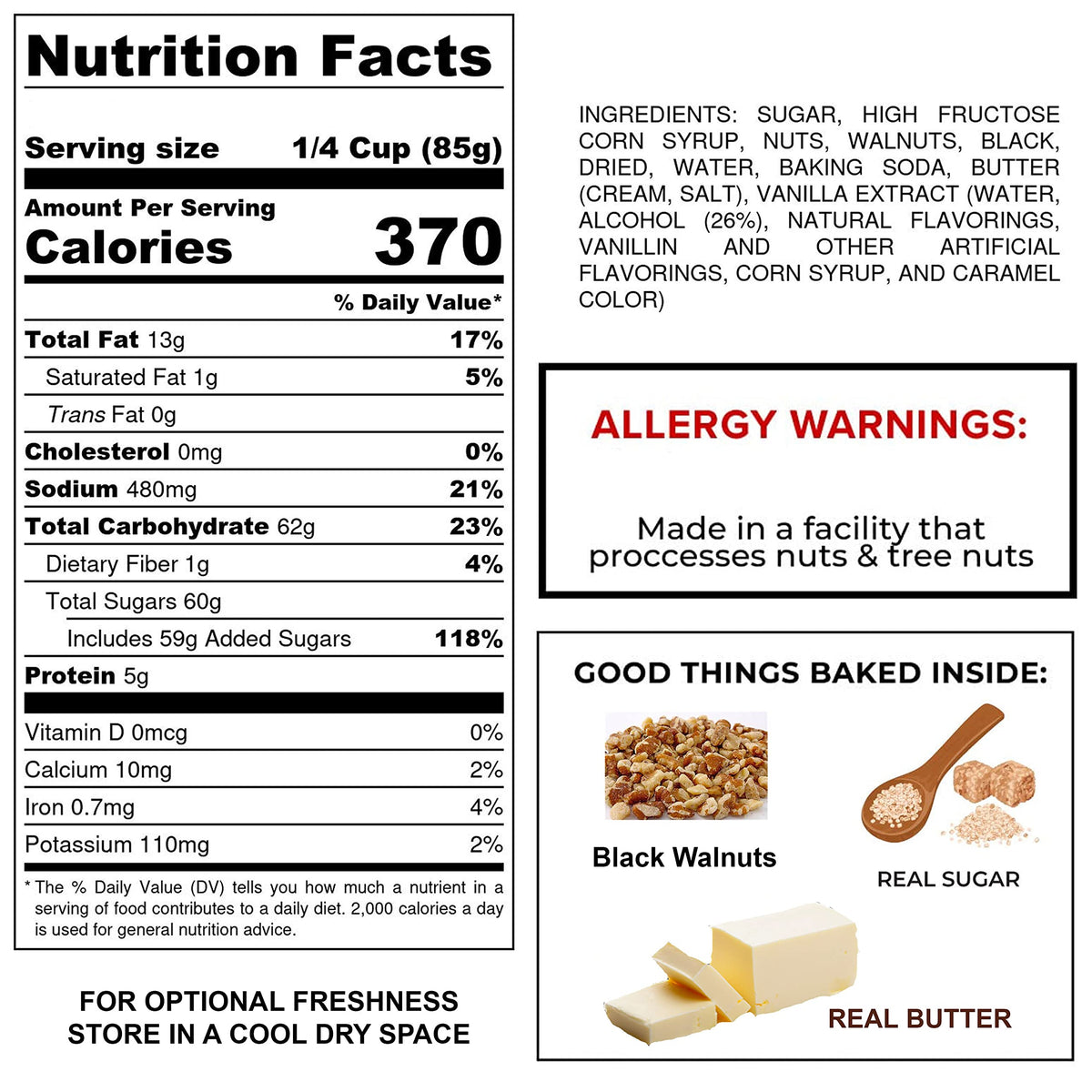 Packaged Premium Candy - 2 Pack (Black Walnut Brittle (10 oz. Tub))