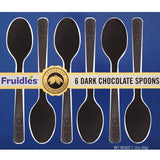 Fruidles Dark Chocolate Spoons, Candy Hot Chocolate Stirrers, Gourmet Cocoa Stirrer, Non-GMO, 6 Spoons per Box (12-Pack)