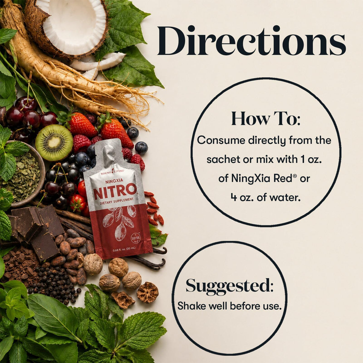 Young Living NingXia Nitro | 1 Pack (14 Sachets) | Energizing Wolfberry Drink with Green Tea & Korean Ginseng | Supports Focus, Energy & Physical