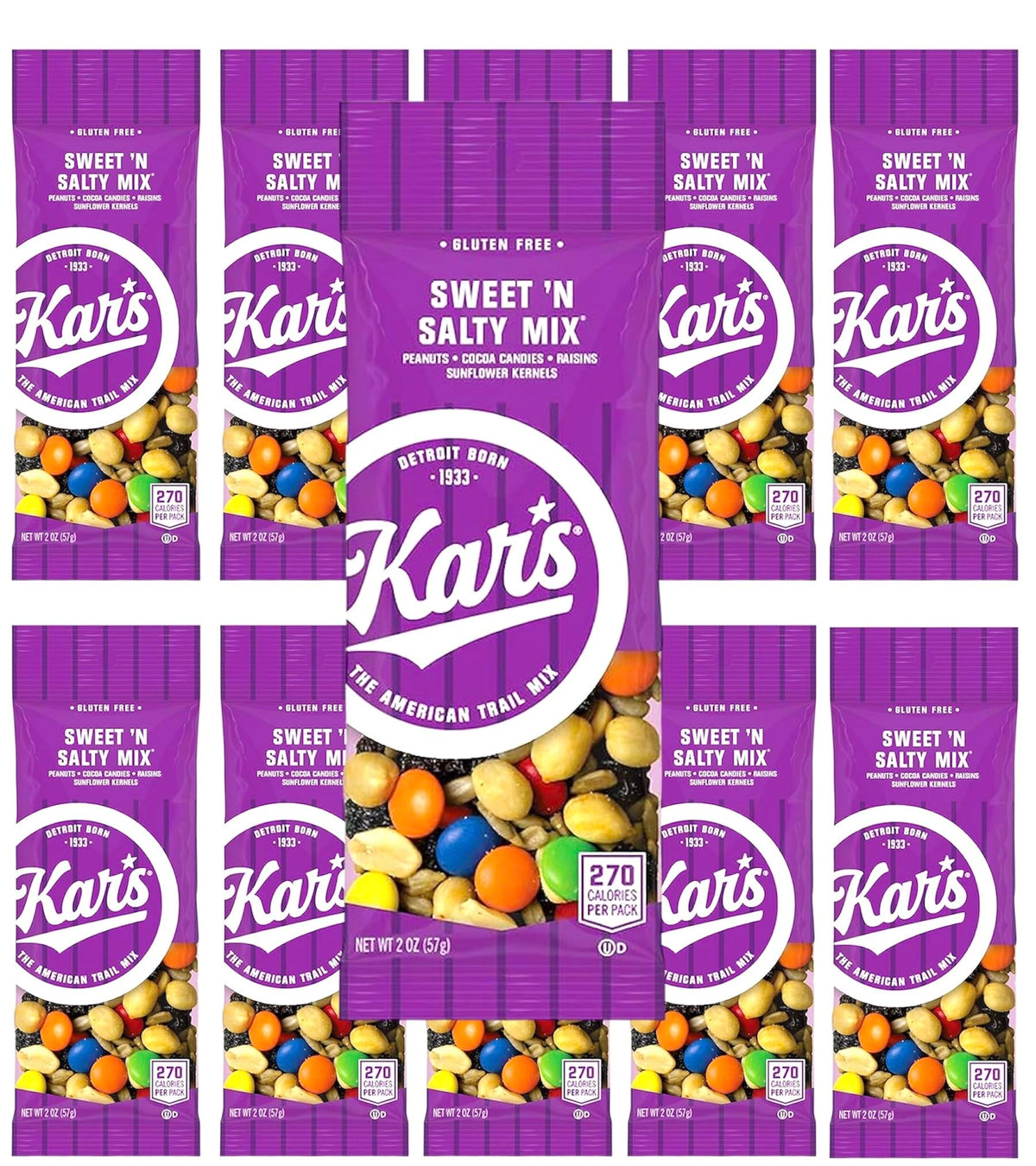 Kar's Trail Mix, Sweet 'N Salty, 2oz Pouches (10 Count)