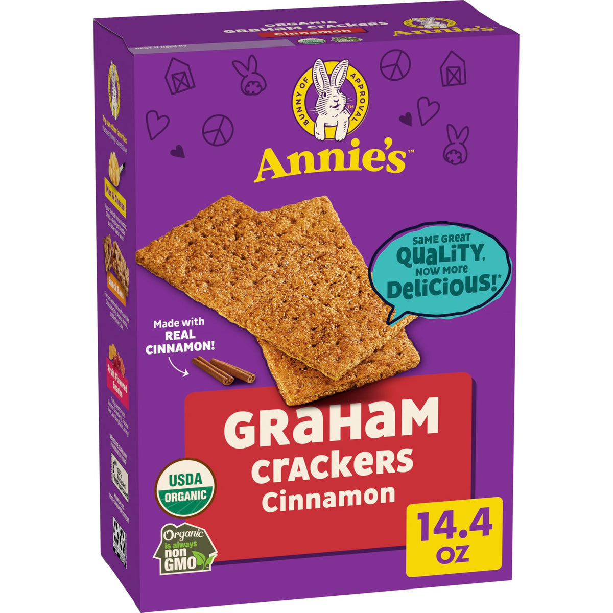 Annie's Organic Graham Crackers, Cinnamon, Made With Whole Grain, 14.4 oz