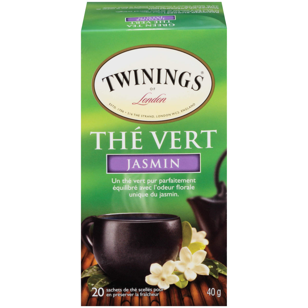Twinings Jasmine Green Tea - 20 Tea Bags (Pack of 6)