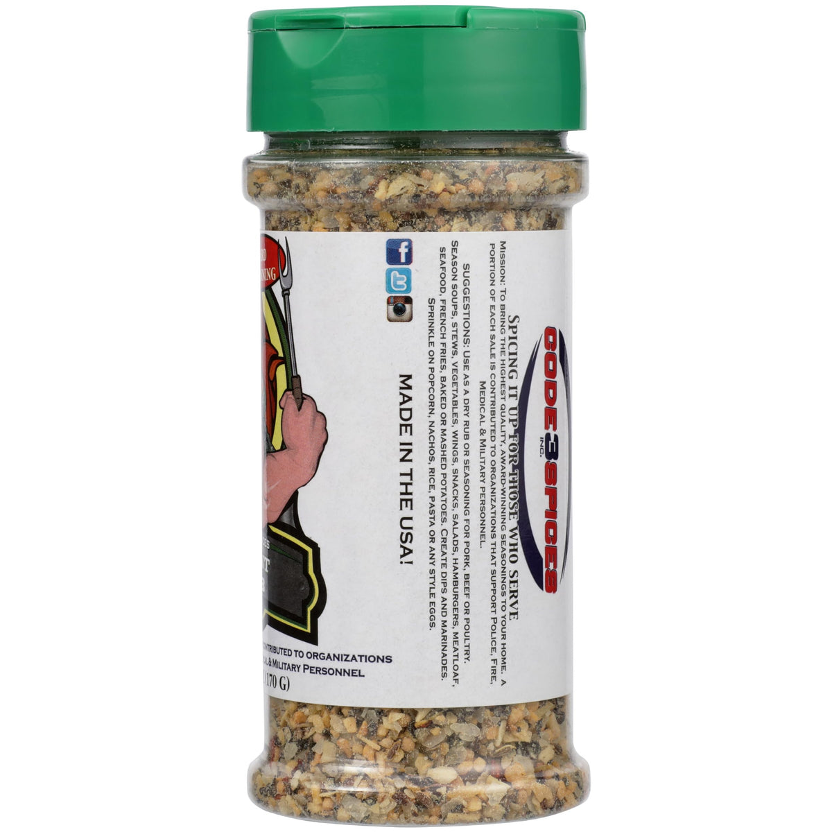 Code 3 Spices, Rub Grunt, 6 Ounce