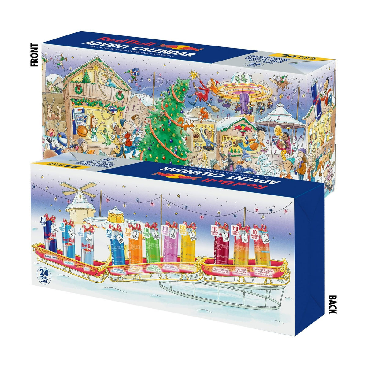 Red Bull Energy Drink Variety 2025 Advent Calendar Pack, with 80mg Caffeine, Taurine & B Vitamins, 8.4 fl. oz. - 24 Cans