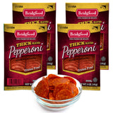 Bridgford Thick Sliced Pepperoni 5 oz Pack of 4 - Thick Pepperoni Slices for Pizza and Sandwiches - Zero-Carb Thick Sliced Pepperoni for Keto Diets