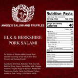 Angel's Salumi Elk & Berkshire Pork Salami - 5.5 oz Gourmet Artisanal Charcuterie - Humanely Raised, Vegetarian-Fed, MSG, Phosphate, Antibiotic