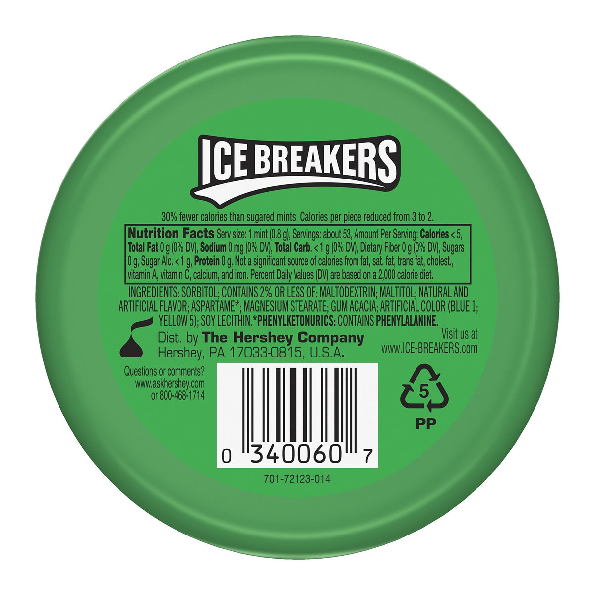ICE Breakers Ice Cubes Spearmint 1.5 oz Tin