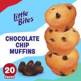 (Value Pack) Little Bites Chocolatey Chip Muffins, 20 individual packs, (1.5 oz each), Made with Real Chocolate Chip Mini Muffins, 30 oz Multipack
