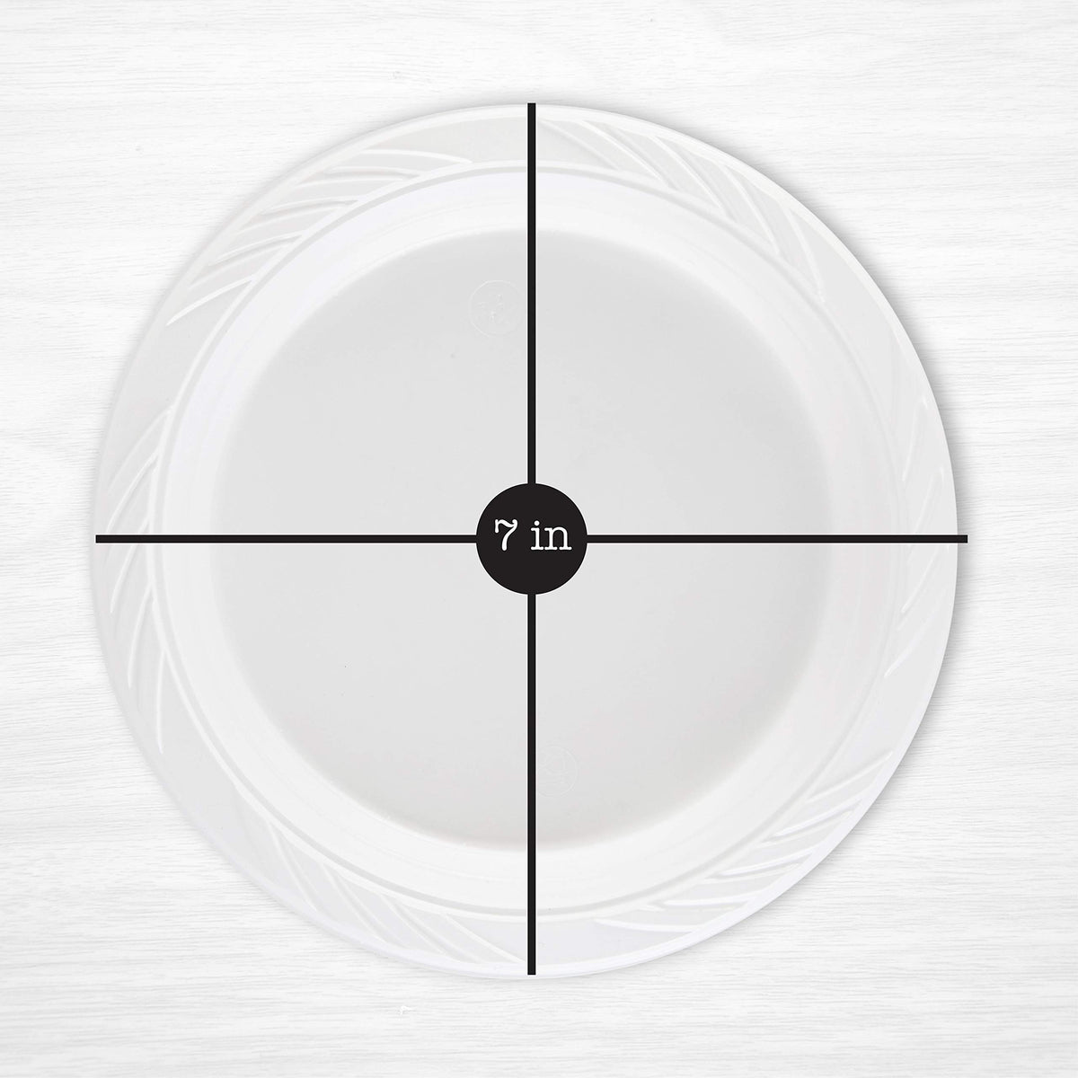 100 Count Disposable 7 Inch White Plastic Plates