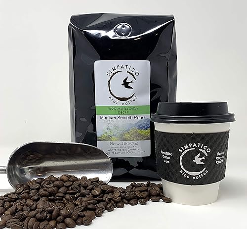 Simpatico Low Acid Coffee - DECAF - Medium - WHOLE BEAN (2 pound bag)