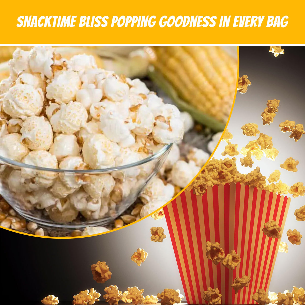 Pre-Measured, Movie Theater Style Popcorn Portion Packs 8 Ounce (Pack of 18)-Ideal for 6oz Kettles