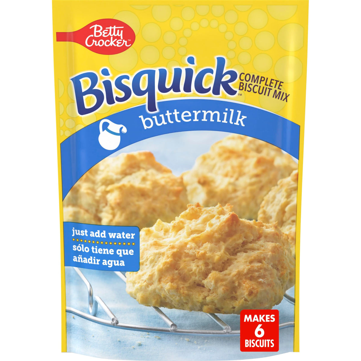 Betty Crocker Bisquick Complete Buttermilk Biscuit Mix, Just Add Water, 7.5 oz.