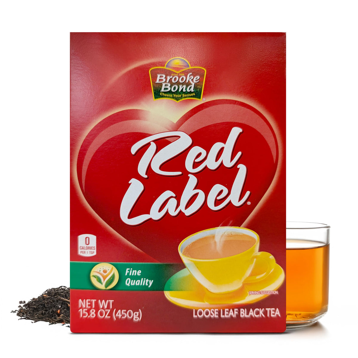 Red Label Tea | Loose Tea | Premium Brooke Bond | Black Tea | Indian Chai | Rich & Refreshing Flavor | Compatible for Chai | 450 Grams (Pack of 1)