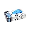 Safeguard Nitrile Disposable Gloves, Powder Free, Food Grade Gloves, (SYNCHKG082507), Box, Large (100 Count)