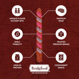 Bridgford Old World Pepperoni Stick 16 oz Pack of 2 - Naturally Smoked Pepperoni Stick for Pizza and Sandwiches - High Protein Zero Carb Keto Snack