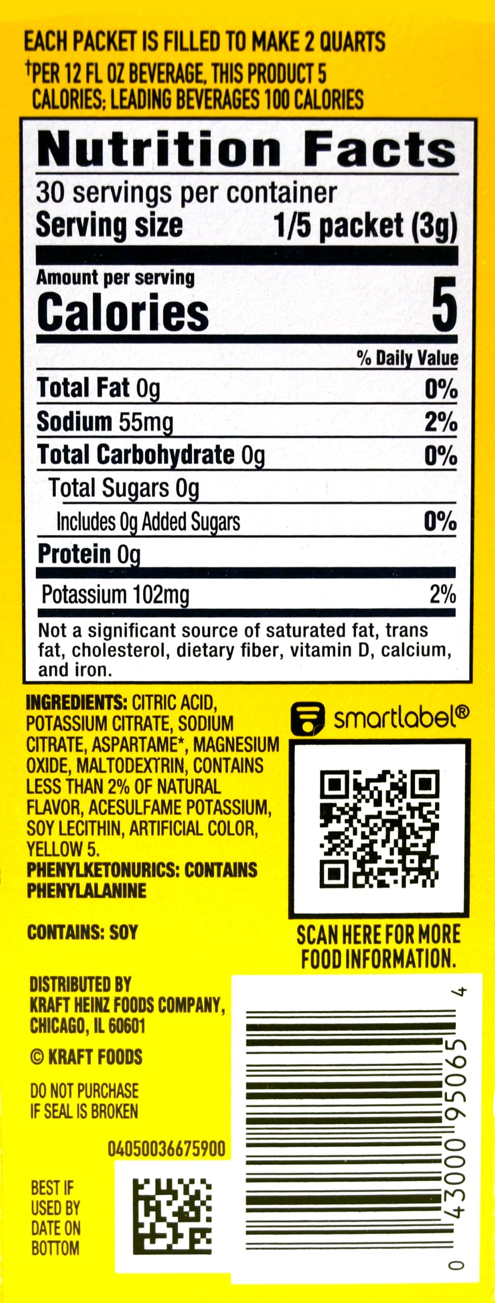 Crystal Light Lemonade Drink Mix, 12-Quart Box (Pack of 19)