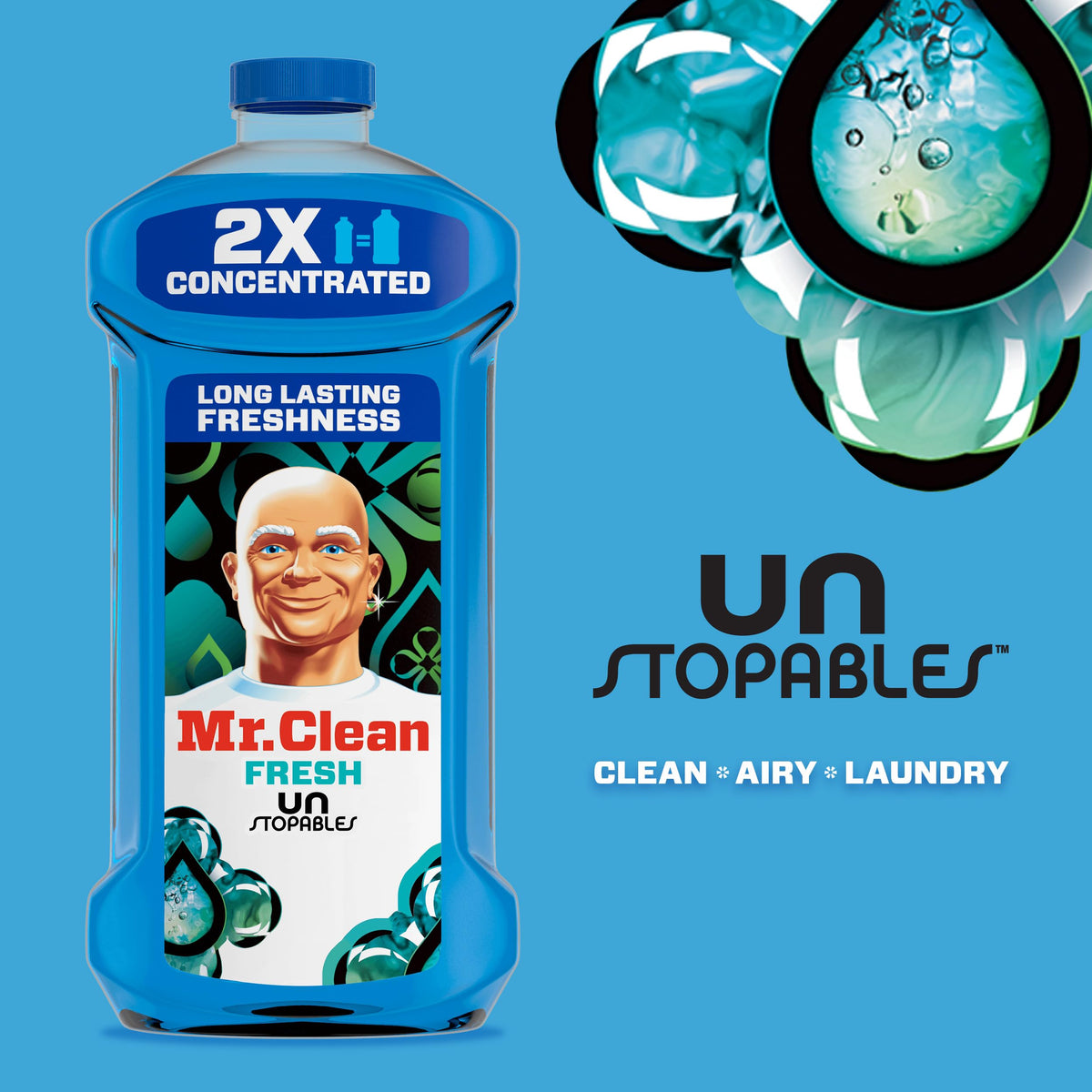 Mr. Clean 2X Concentrated Multi Surface Cleaner with Unstopables Fresh Scent 41 fl oz
