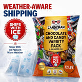 Candyman 12 lb Chocolate Candy Variety Pack, Individually Wrapped
