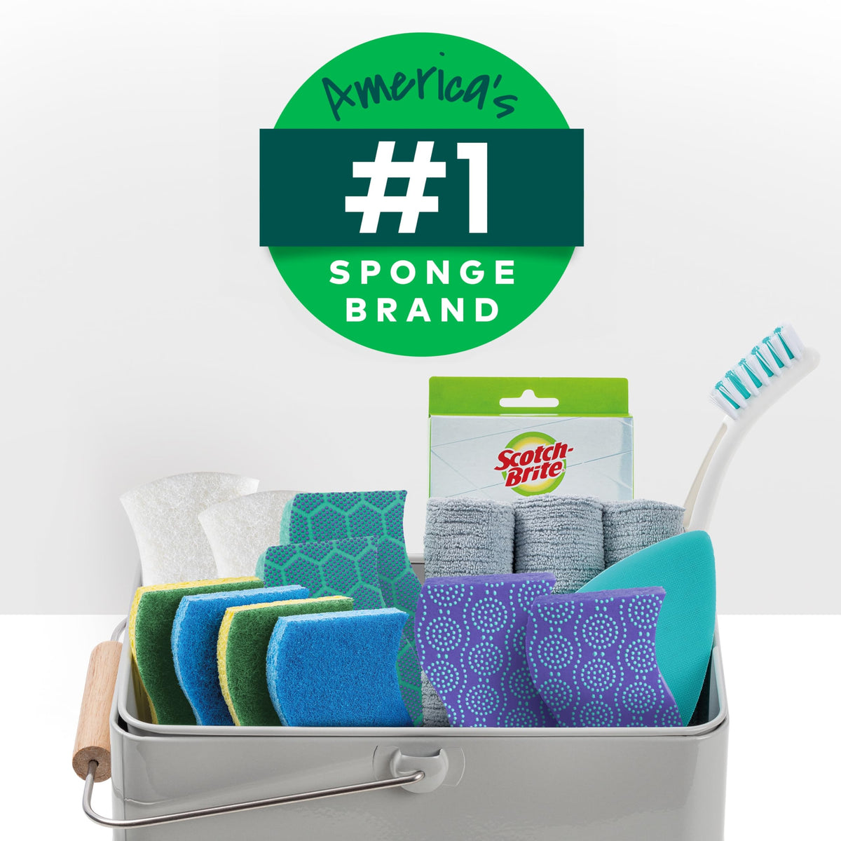 Scotch-Brite Multi-Purpose Kitchen Sponges, 16 Total (4 Packs of 4), Highly Absorbent Non-Scratch Dish Sponges, Plant-Based Fibers, Dishwasher-Safe