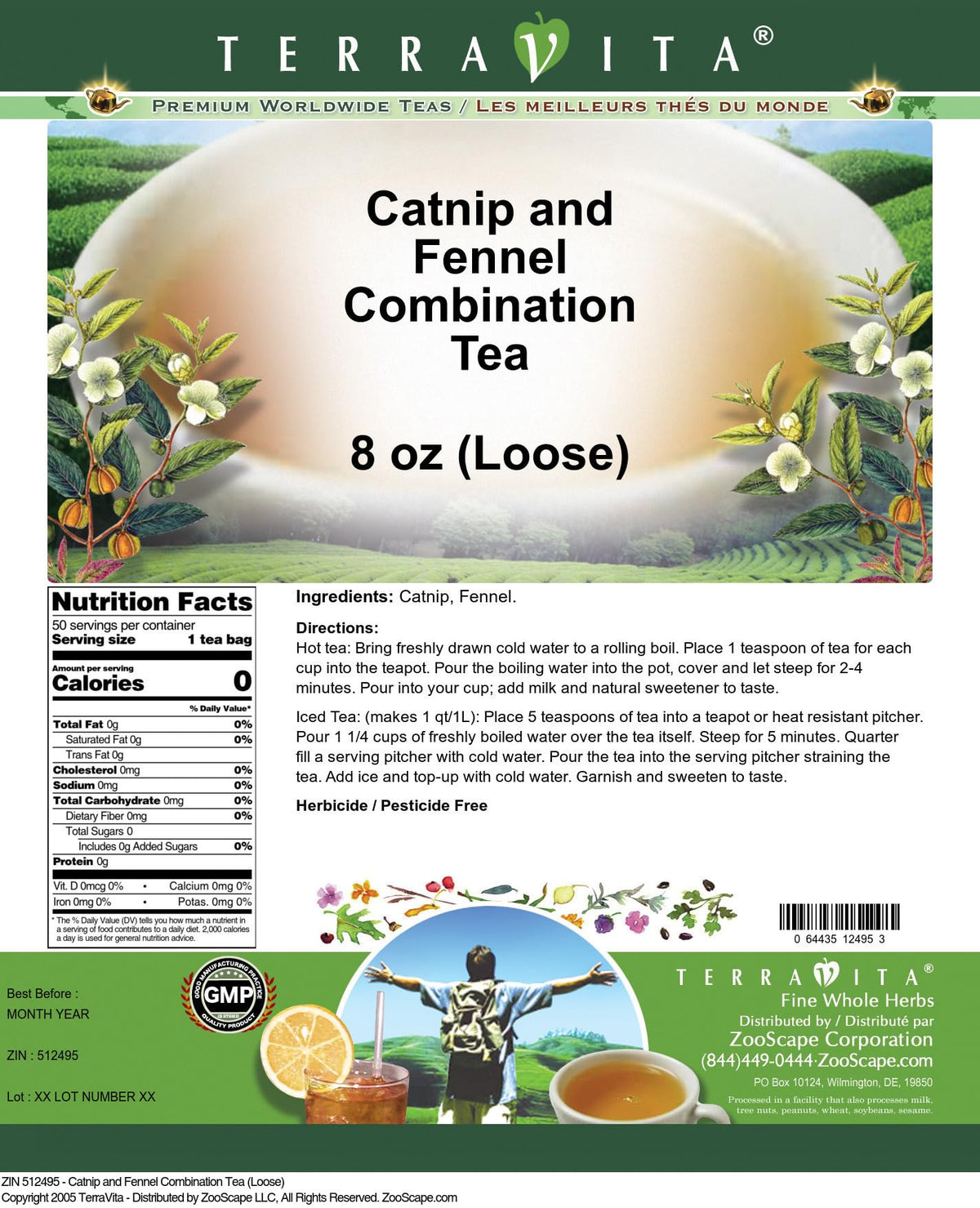 Catnip and Fennel Combination Tea (Loose) (8 oz, ZIN: 512495) - 3 Pack