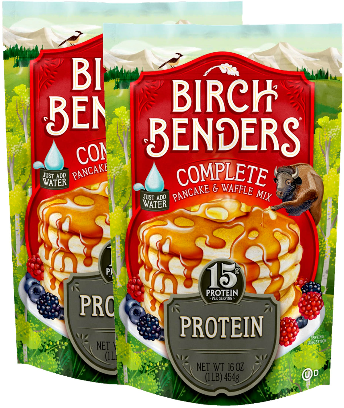 Birch Benders Protein Pancake and Waffle Mix, 16 Ounce (Pack of 2)