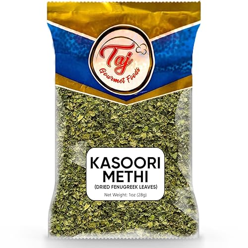 TAJ Kasoori Methi | 1oz (28g) | Dried Fenugreek Leaves | Indian Origin | GMO-Free All-Natural