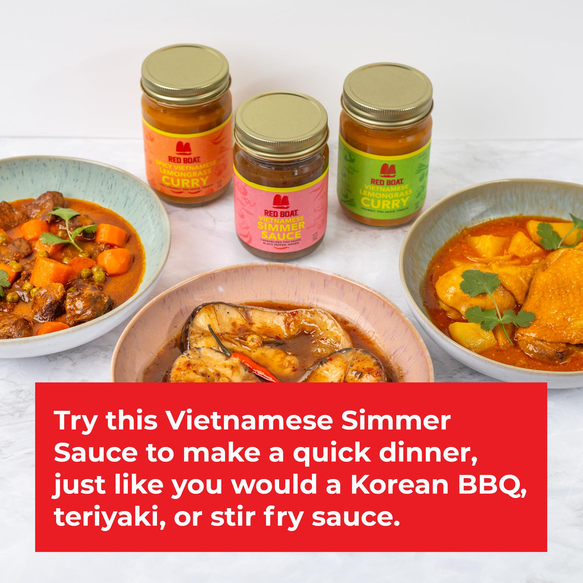 Red Boat Fish Sauce Sweet & Savory Simmer Sauce | Ready in 20 min | Umami-rich and medium spicy | Simple ingredients, nothing artificial | 12.5 oz