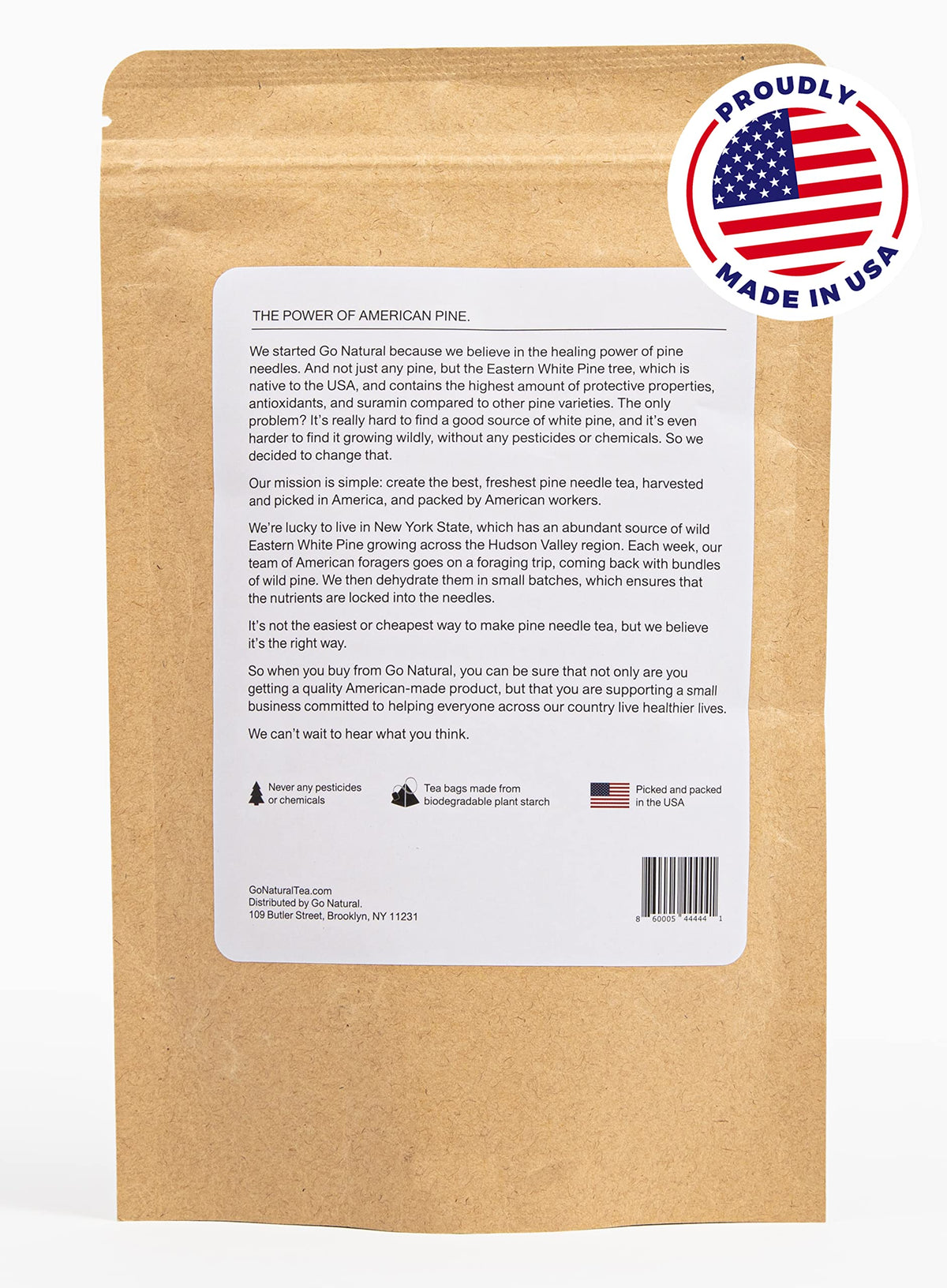 Pine needle tea, wild-foraged in the USA, picked from northern white pines | Protects against infection, strengthens immunity, high in antioxidants