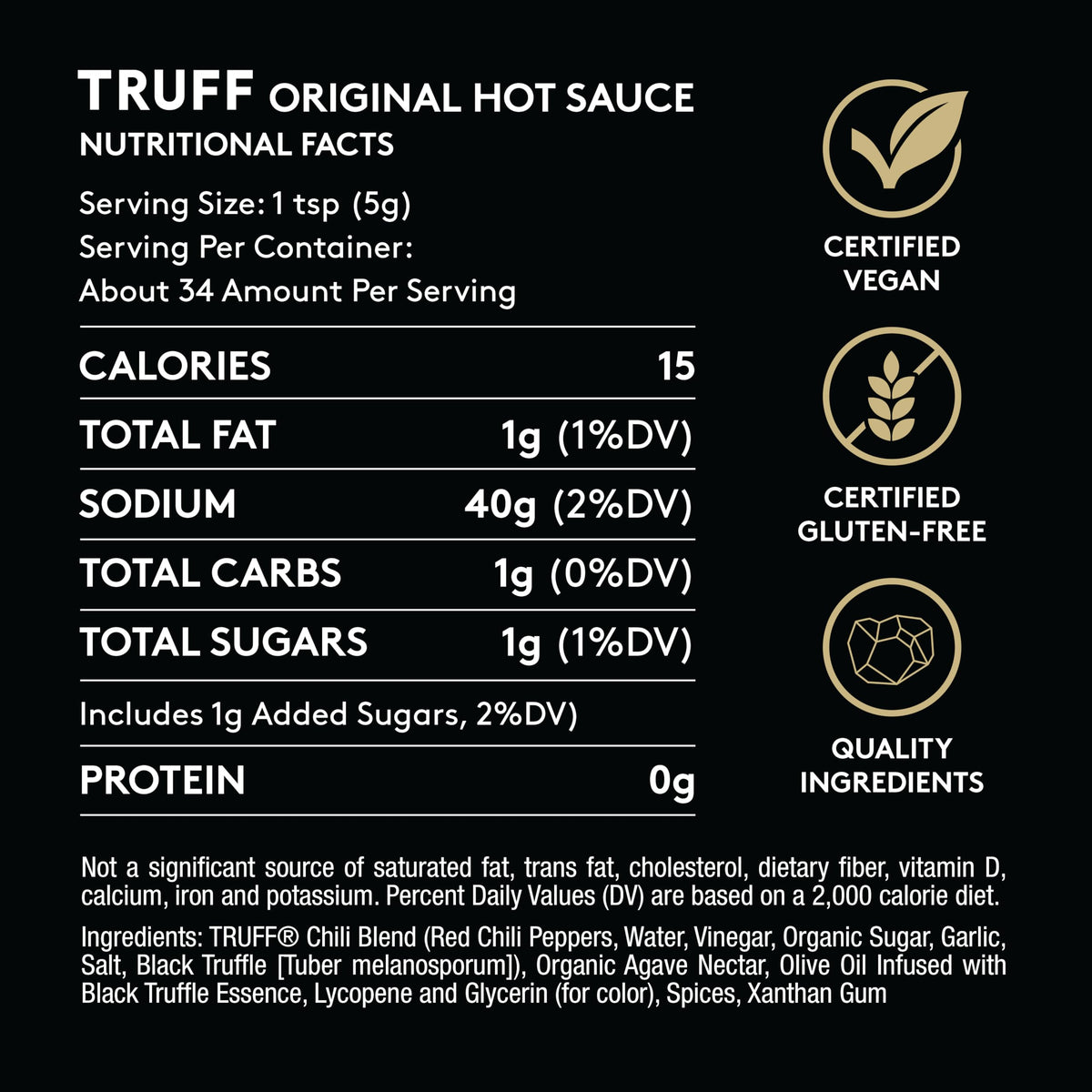 TRUFF Original Black Truffle Hot Sauce, 6 oz