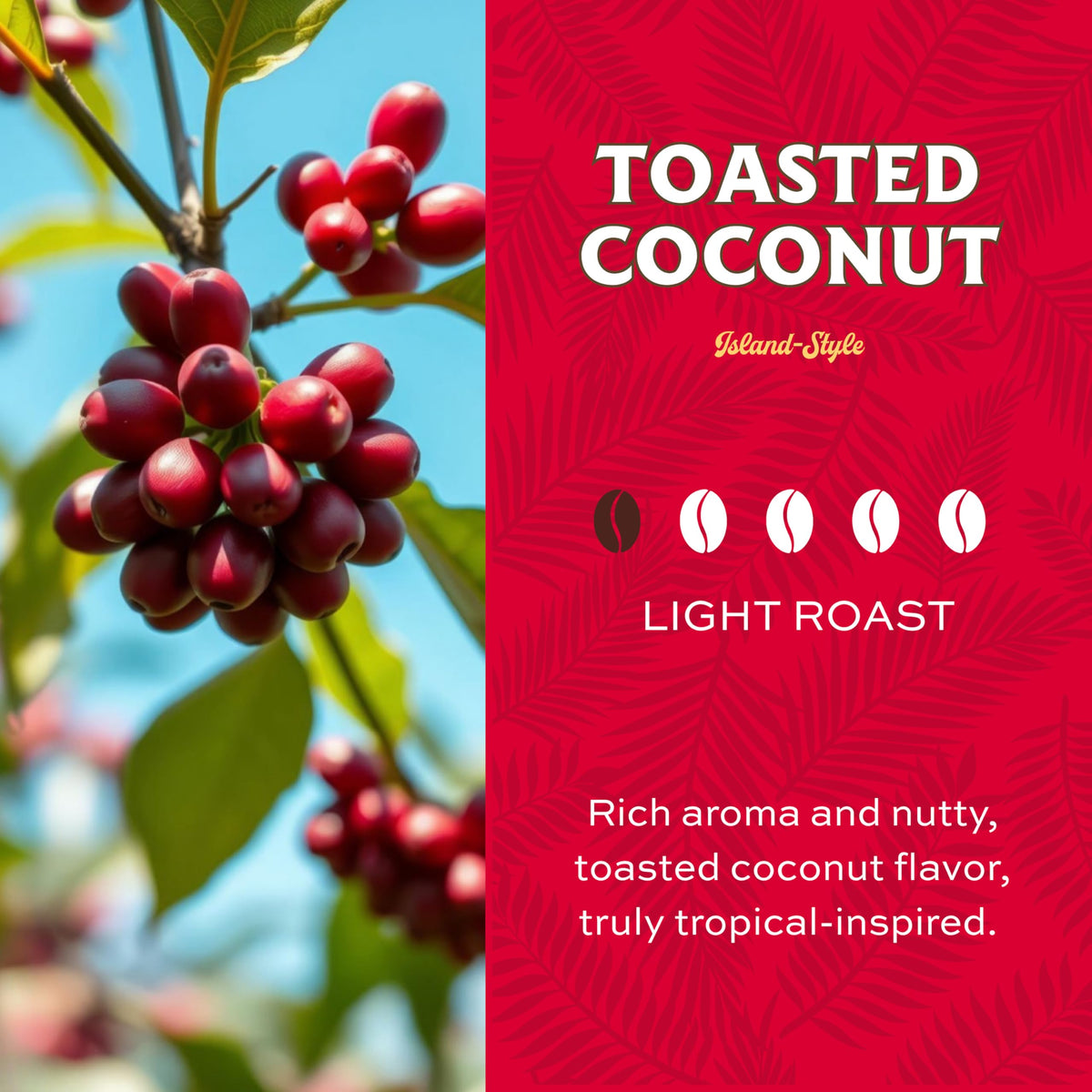 Lion Coffee Toasted Coconut Flavored Medium Roast Coffee Pods - Single-Serve Pods - Hawaiian Inspired Flavor - Arabica Coffee - Compatible