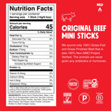 Chomps, Grass Fed Beef Jerky Meat Snack Sticks, Original Beef, 0.5 Ounce, 6 Count