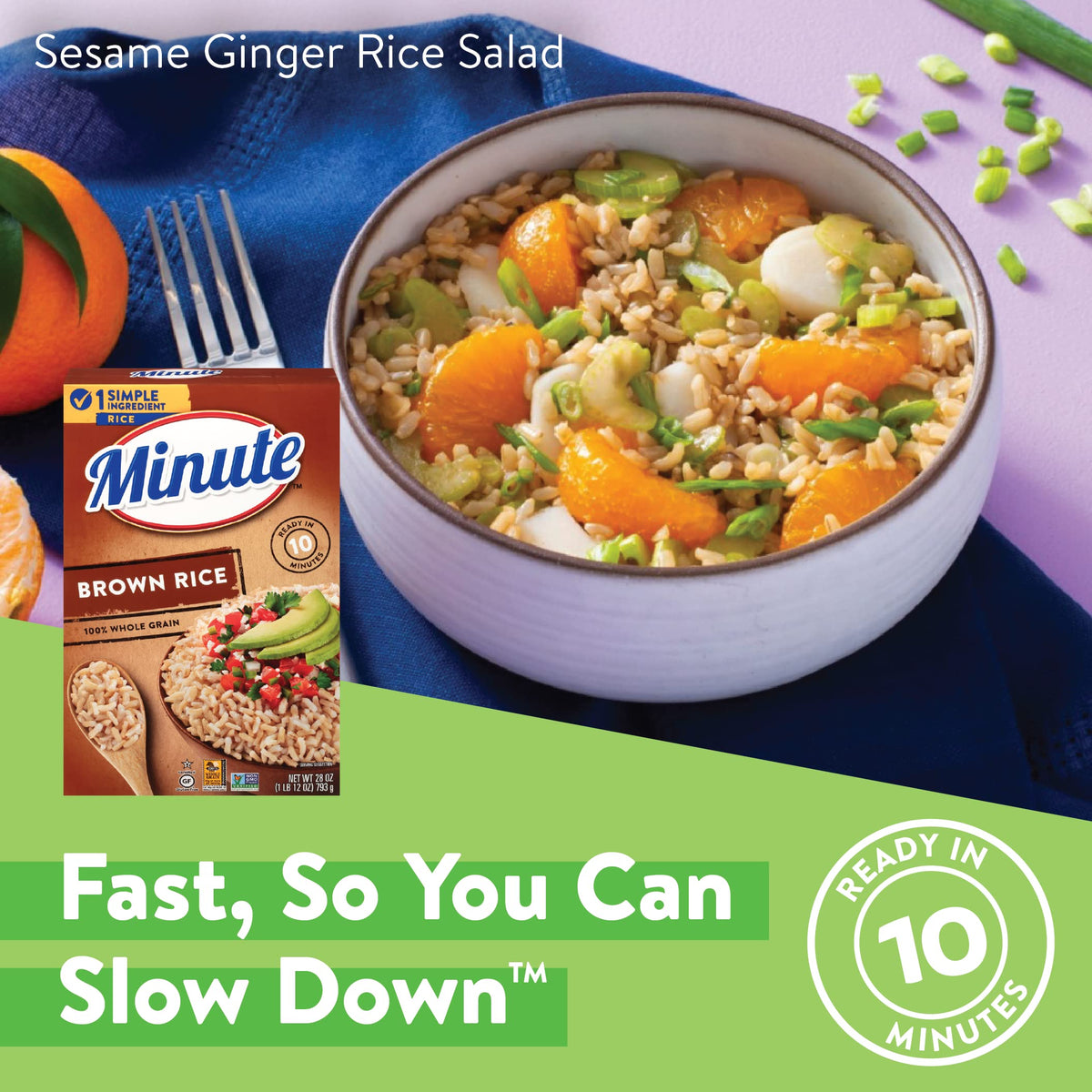 Minute Brown Rice, Instant Brown Rice for Quick Meals, 28-Ounce Box