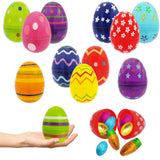 Chochkees Printed Easter Eggs 100-Pack Fillable with Hinge Bulk Colorful Painted Plastic Easter Eggs, Perfect for Easter Egg Hunt, Surprise Egg