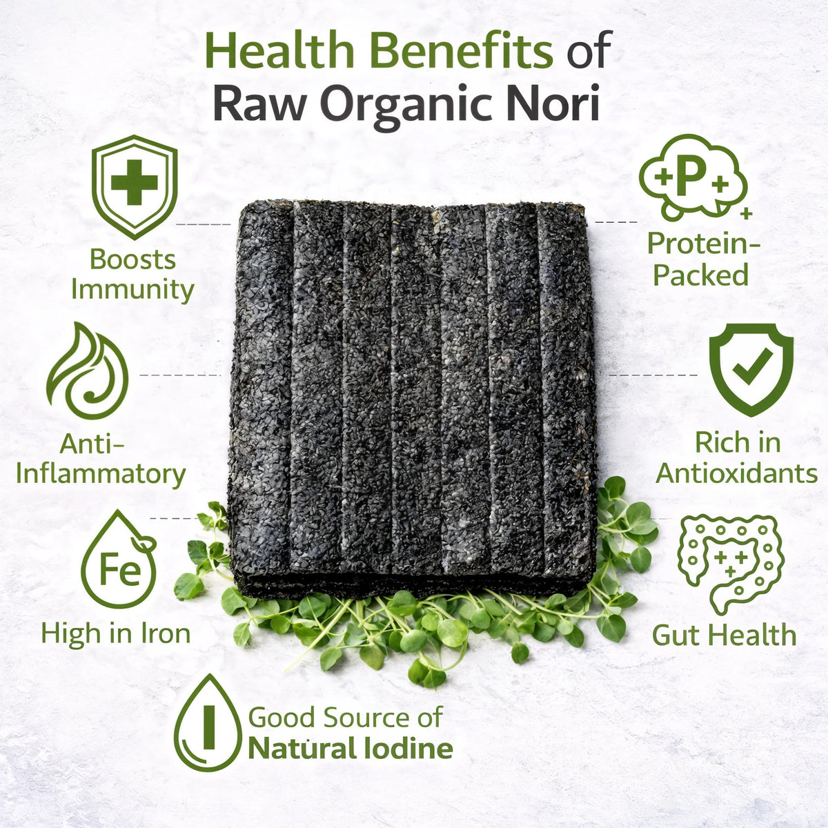 Raw Organic Nori 100 Sheets Pack - Certified Vegan, Raw, Kosher Sushi Wrap Papers - Premium Unheated, Un Cooked - NOT Toasted - BULK BUY save!
