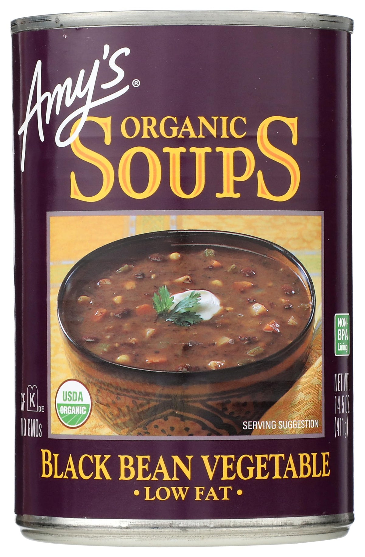 Amy's Organic Black Bean Vegetable Soup, 14.5 Ounce