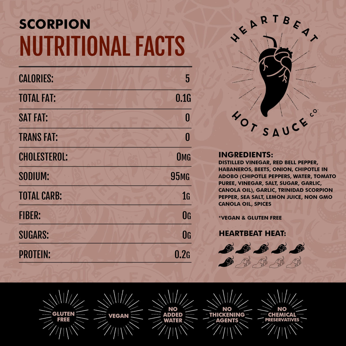 Heartbeat Hot Sauce Co. | Scorpion, 6 oz. 6 pack