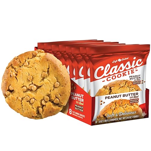 Classic Cookie, Soft Baked Cookie, Peanut Butter 3oz, 8 Count Pack