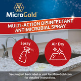 (2PACK) MicroGold Multi Action Disinfectant & Antimicrobial, Clear, 24oz2