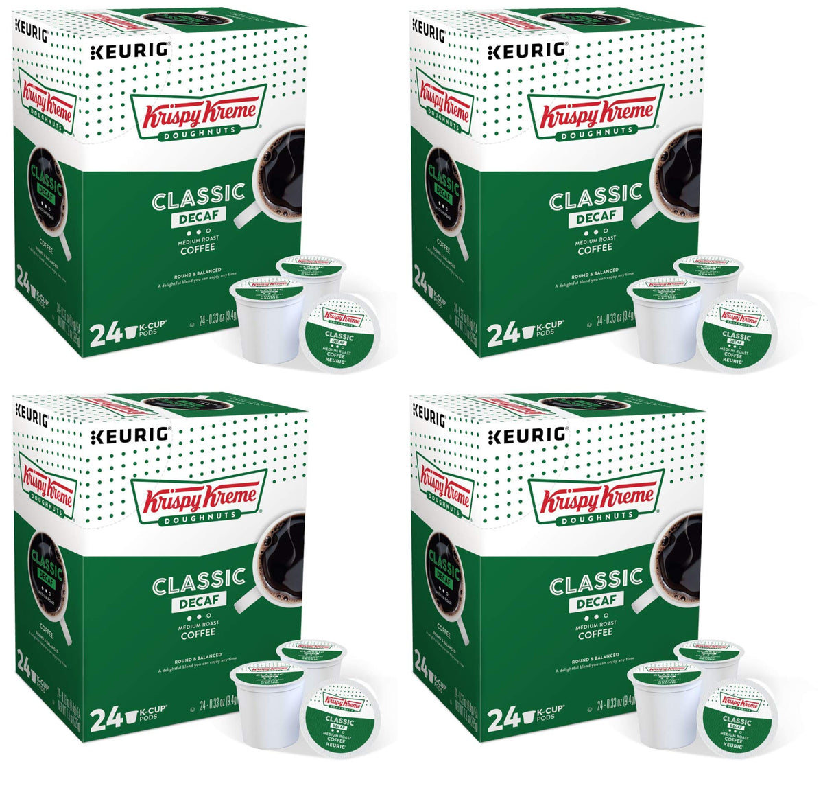 Krispy Kreme Classic Decaf Medium Roast Coffee K-Cups (96 Count)