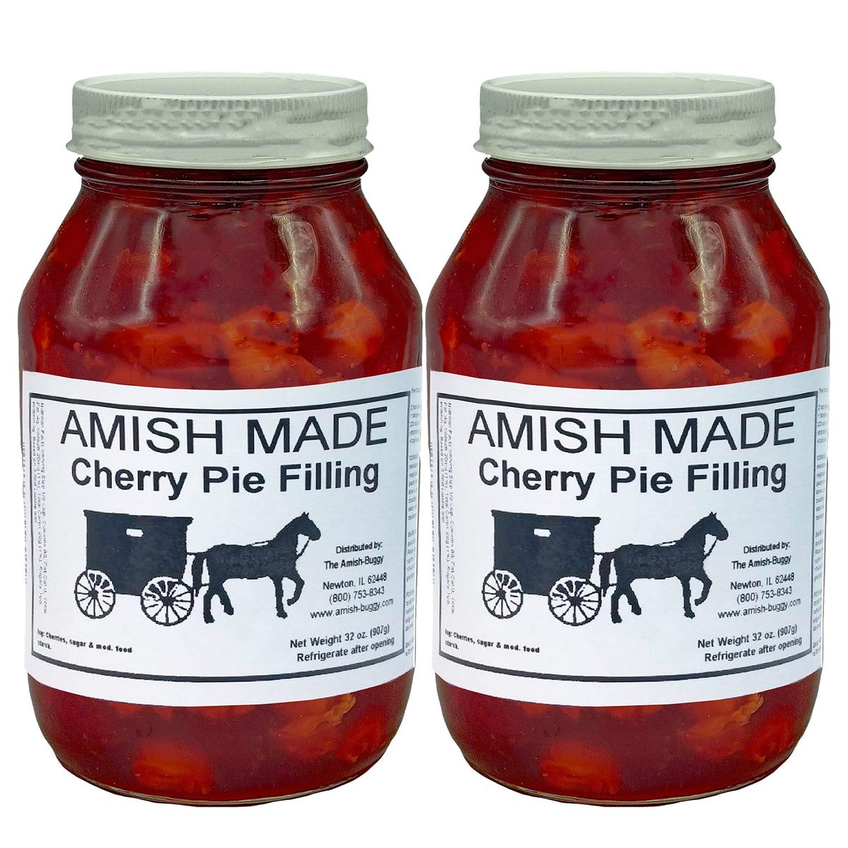 Amish Pie Filling and Topping Cherry - TWO 32 Oz Jars