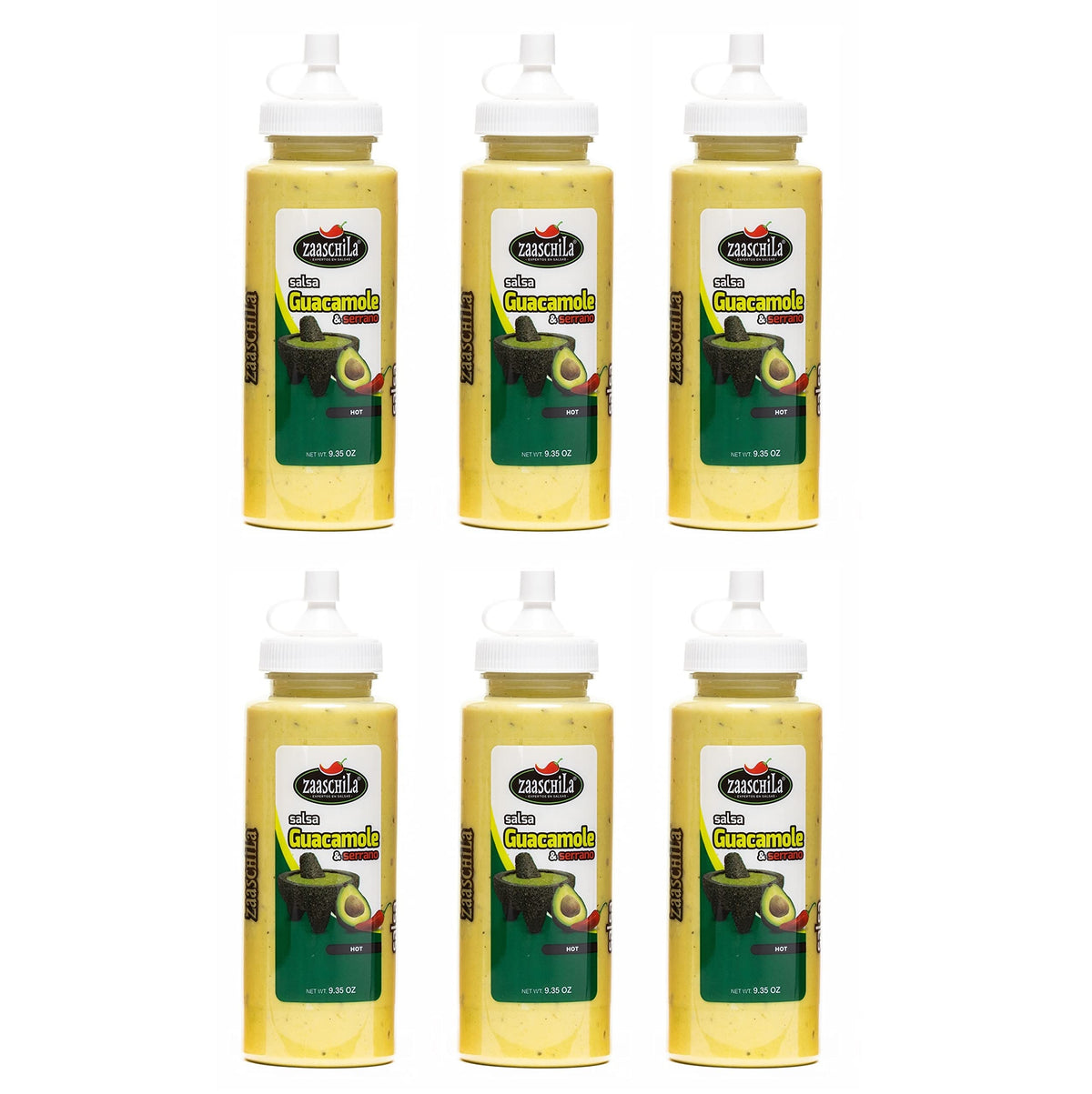 Zaaschila Creamy Mexican Sauce Guacamole Serrano 9.35oz (265g) 6pc case