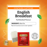 Twinings English Breakfast Black Tea Individually Wrapped Bags, 20 Count (Pack of 1), Flavourful, Robust, Caffeinated, Enjoy Hot or Iced, 20 Teabags