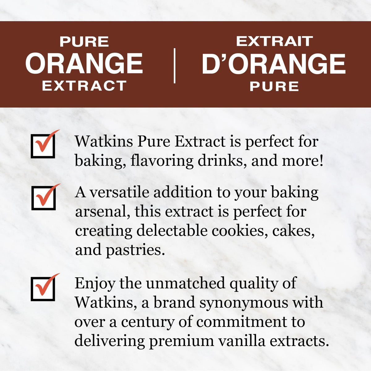 Watkins Pure Orange Extract, Non-GMO, Kosher, 2 oz. Bottle, 1-Pack